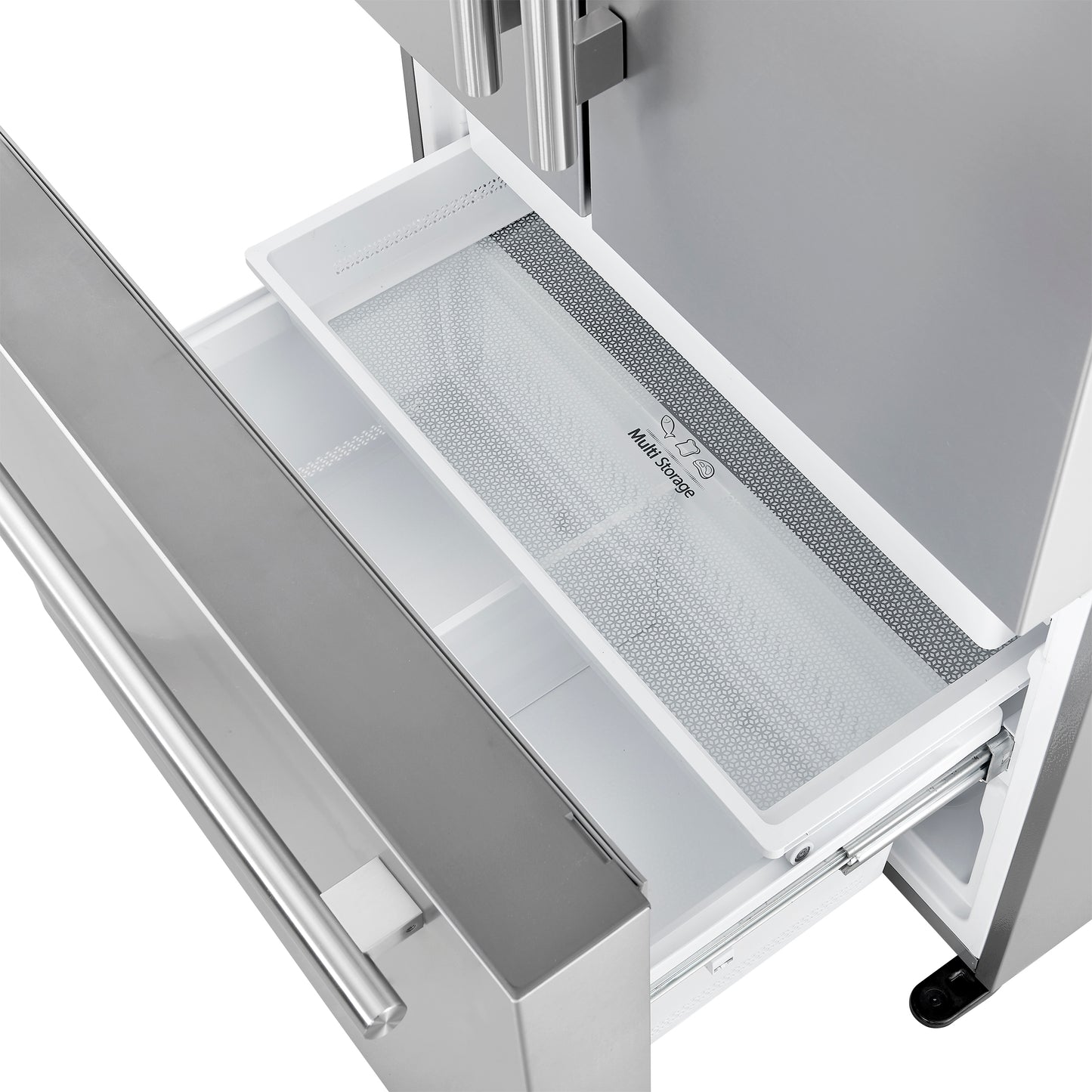 Refrigerador Forno Aosta de 36 pulgadas con puerta francesa, acero inoxidable, 22.4 pies cúbicos, dispensador de agua externo, máquina de hielo automática, certificación ENERGY STAR