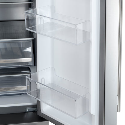 Refrigerador Forno Aosta de 36 pulgadas con puerta francesa, acero inoxidable, 22.4 pies cúbicos, dispensador de agua externo, máquina de hielo automática, certificación ENERGY STAR