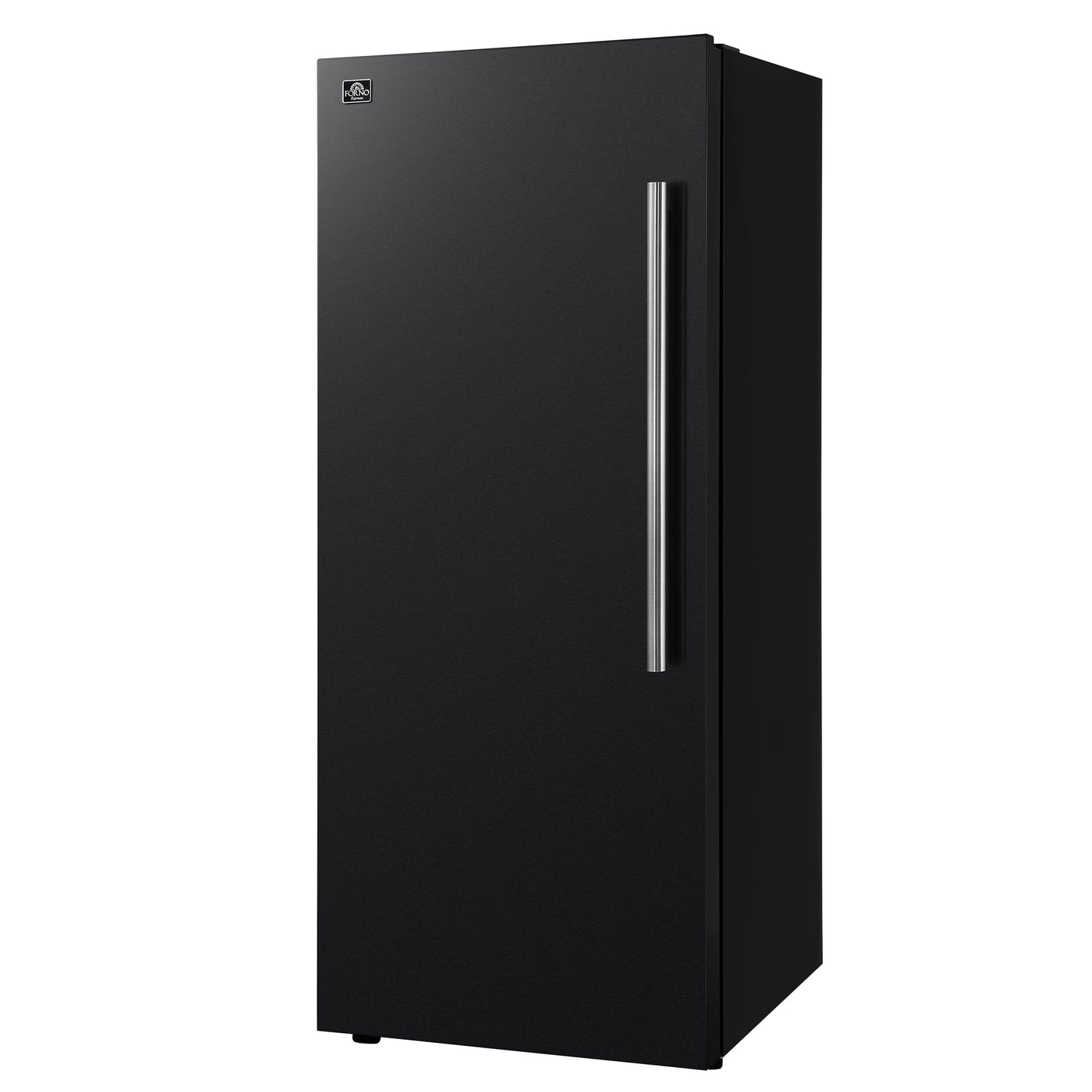 Congelador/refrigerador vertical convertible Forno Maderno de 28 pulgadas en color negro con manija de latón antiguo, 13.6 pies cúbicos, giro a la izquierda
