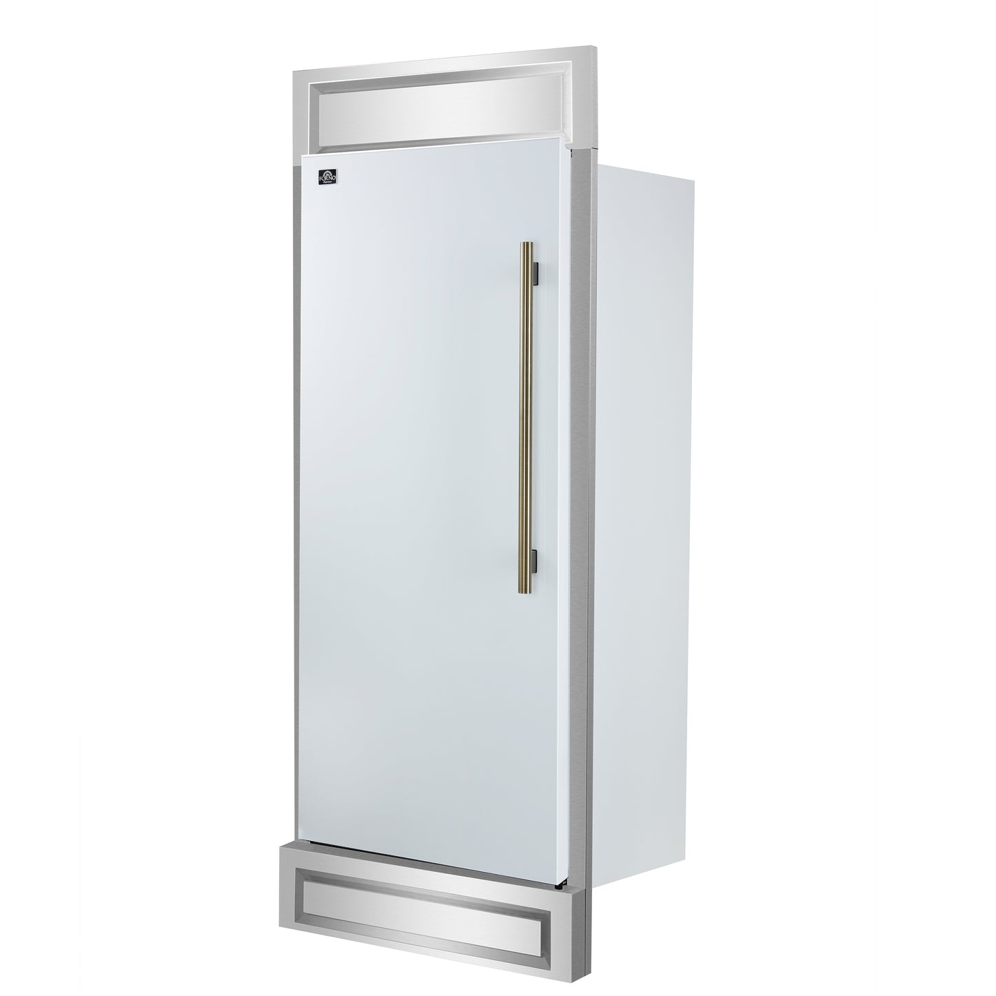 Refrigerador convertible empotrado Forno Maderno de 28 pulgadas, 13.6 pies cúbicos, apertura a la izquierda, parrilla decorativa, certificación ENERGY STAR