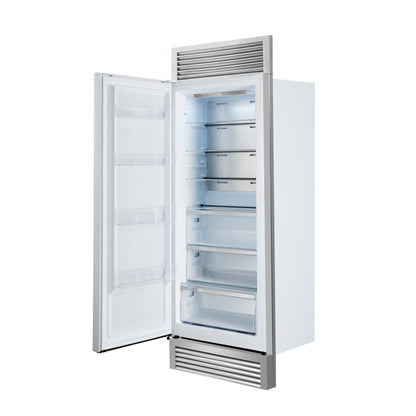 Refrigerador convertible empotrado Forno Maderno de 28" en blanco, 13.6 pies cúbicos, apertura a la izquierda con rejilla decorativa, 32" de ancho