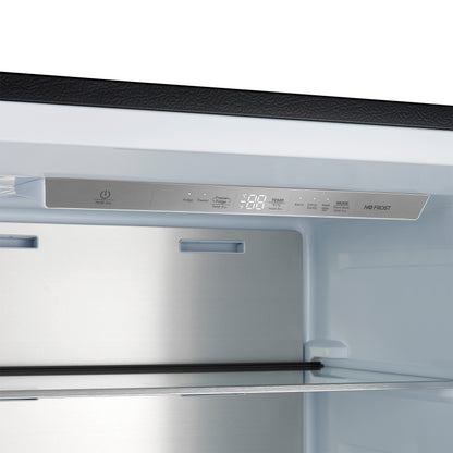 Forno Maderno 28-Inch Built-In Convertible Refrigerator in Black with Antique Brass Handle, 13.6 cu.ft. Right Swing with Decorative Grill - 32-Inch Wide