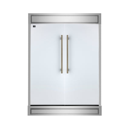 Refrigerador/congelador convertible Forno Maderno de 2 puertas, 28 pulgadas de ancho, blanco, molduras decorativas, 27.2 pies cúbicos, 84 pulgadas de alto, certificación ENERGY STAR