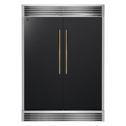Forno Maderno 2-28-Inch Wide Convertible Refrigerator/Freezer in Black, Decorative Trim Grill, 27.2 cu.ft, 84-Inch High, ENERGY STAR Certified