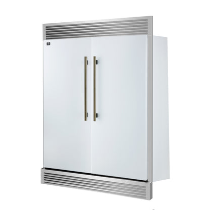 Refrigerador/congelador convertible Forno Maderno de 2 puertas, 28 pulgadas de ancho, blanco, molduras decorativas, 27.2 pies cúbicos, 84 pulgadas de alto, certificación ENERGY STAR