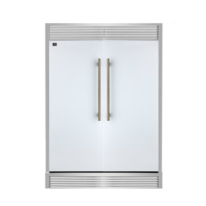 Refrigerador/congelador convertible Forno Maderno de 2 puertas, 28 pulgadas de ancho, blanco, molduras decorativas, 27.2 pies cúbicos, 84 pulgadas de alto, certificación ENERGY STAR
