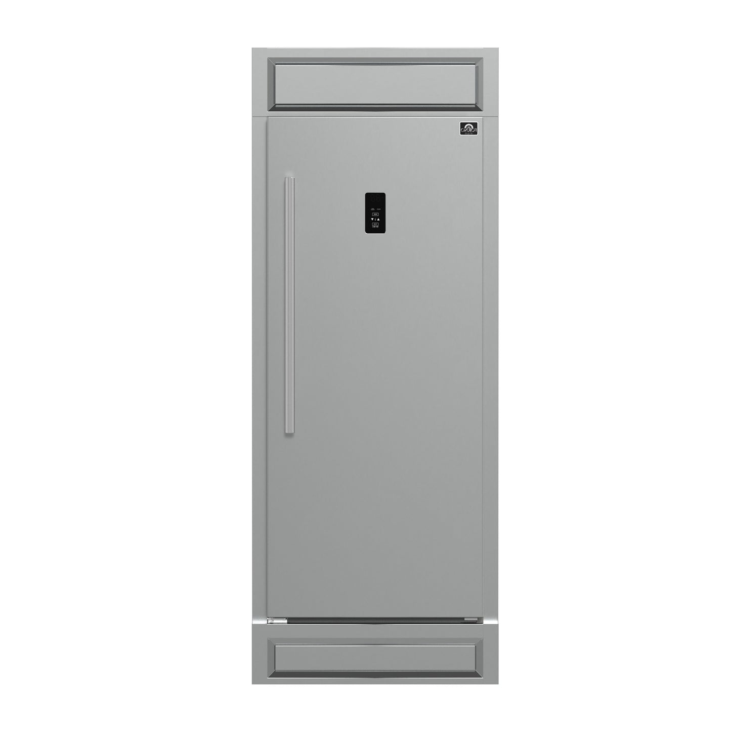 Refrigerador/congelador convertible Forno Fortezza de 32 pulgadas con apertura a la derecha y kit de molduras, acero inoxidable, sin escarcha