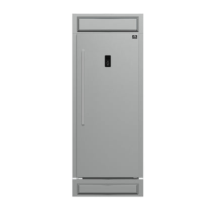 Refrigerador/congelador convertible Forno Fortezza de 32 pulgadas con apertura a la derecha y kit de molduras, acero inoxidable, sin escarcha