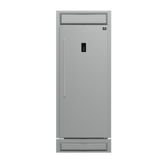 Refrigerador/congelador convertible Forno Fortezza de 32 pulgadas con apertura a la derecha y kit de molduras, acero inoxidable, sin escarcha