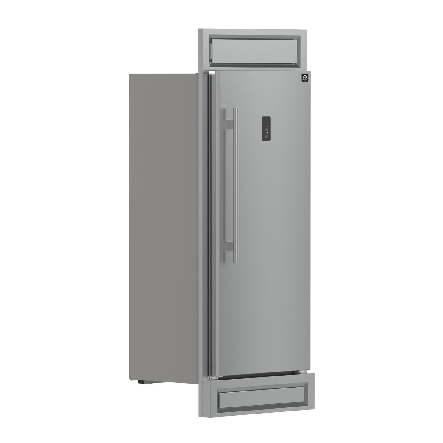Refrigerador/congelador convertible Forno Fortezza de 32 pulgadas con apertura a la derecha y kit de molduras, acero inoxidable, sin escarcha