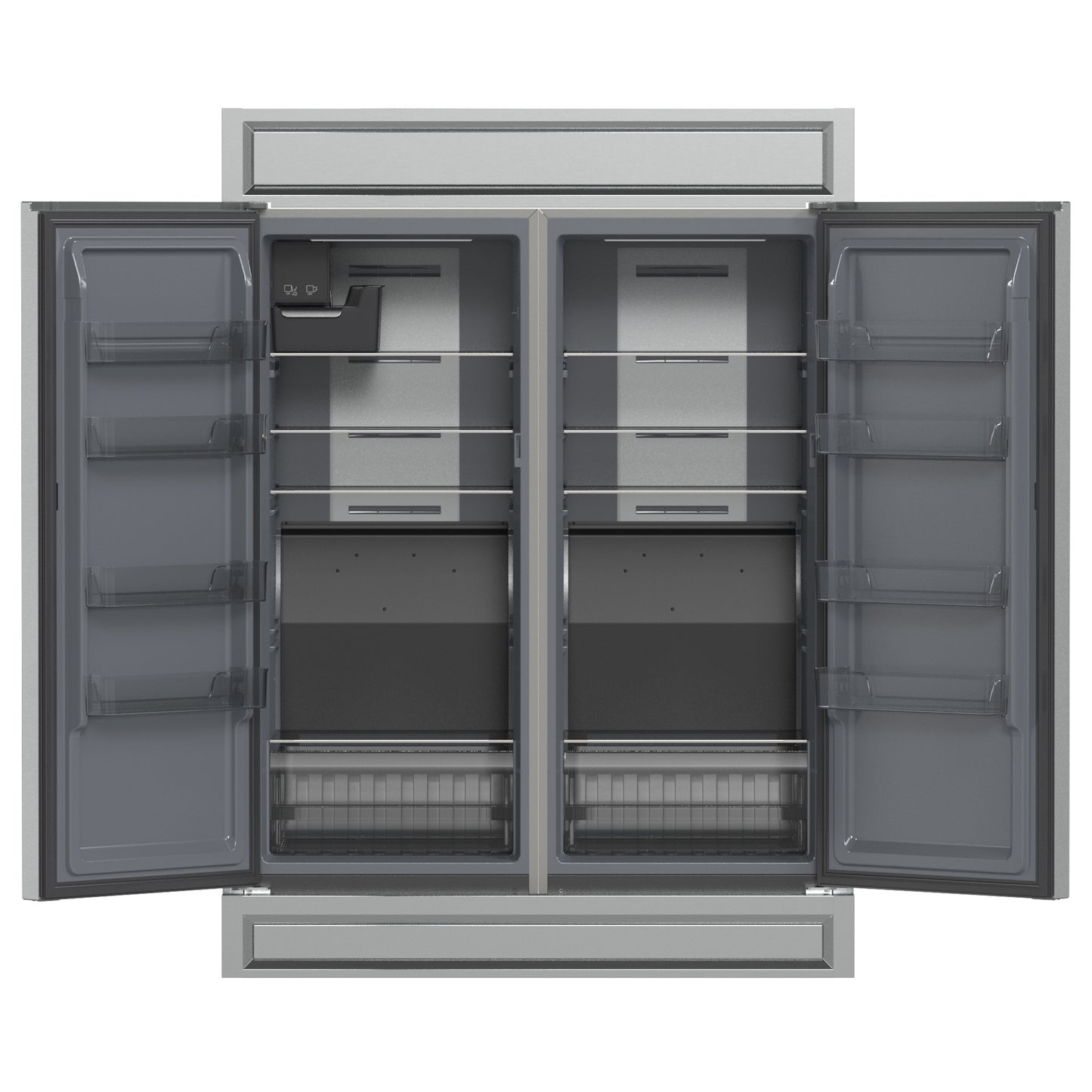 Refrigerador/congelador convertible Forno Fortezza de 60 pulgadas con kit de acabado moderno, acero inoxidable, Total No Frost, con máquina de hielo automática