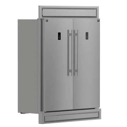 Refrigerador/congelador convertible Forno Fortezza de 60 pulgadas con kit de acabado moderno, acero inoxidable, Total No Frost, con máquina de hielo automática