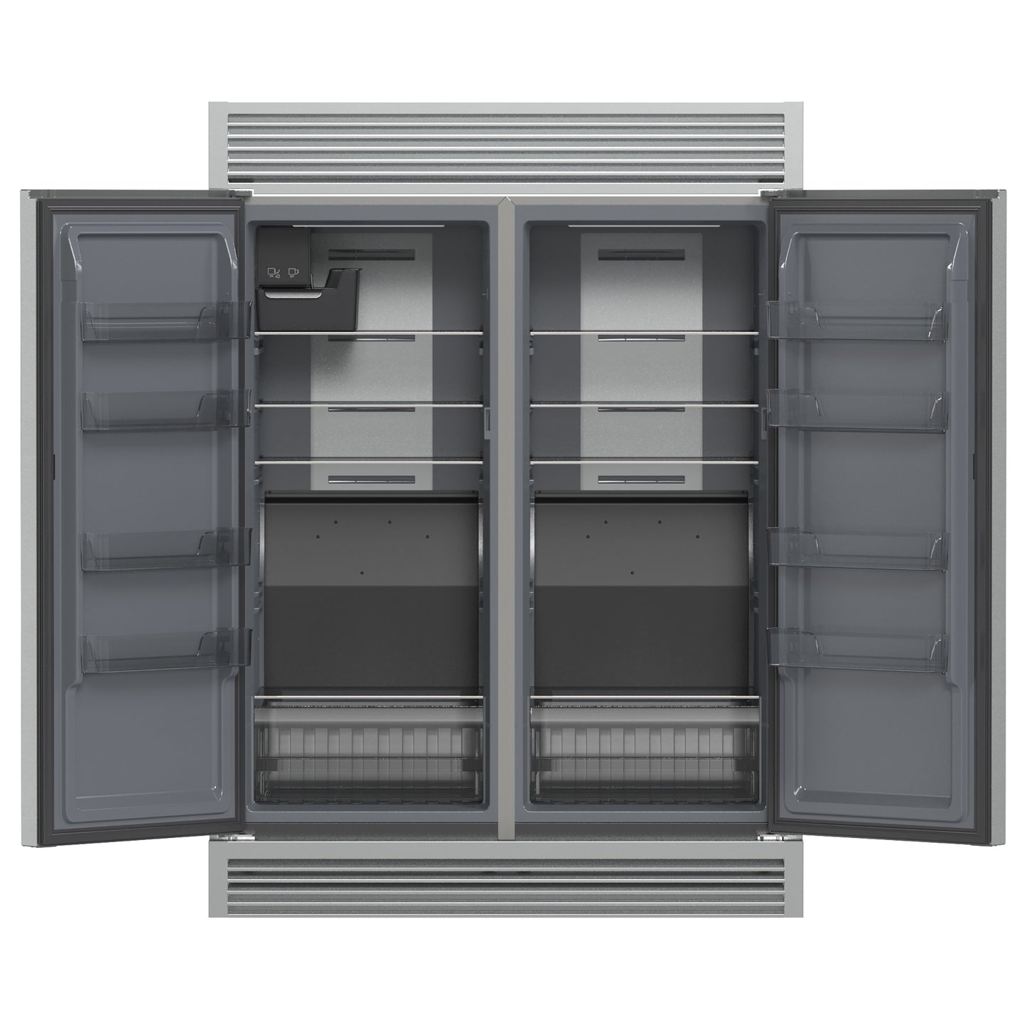 Refrigerador/congelador convertible Forno Fortezza de 60 pulgadas con parrilla, acero inoxidable, Total No Frost, con máquina de hielo automática