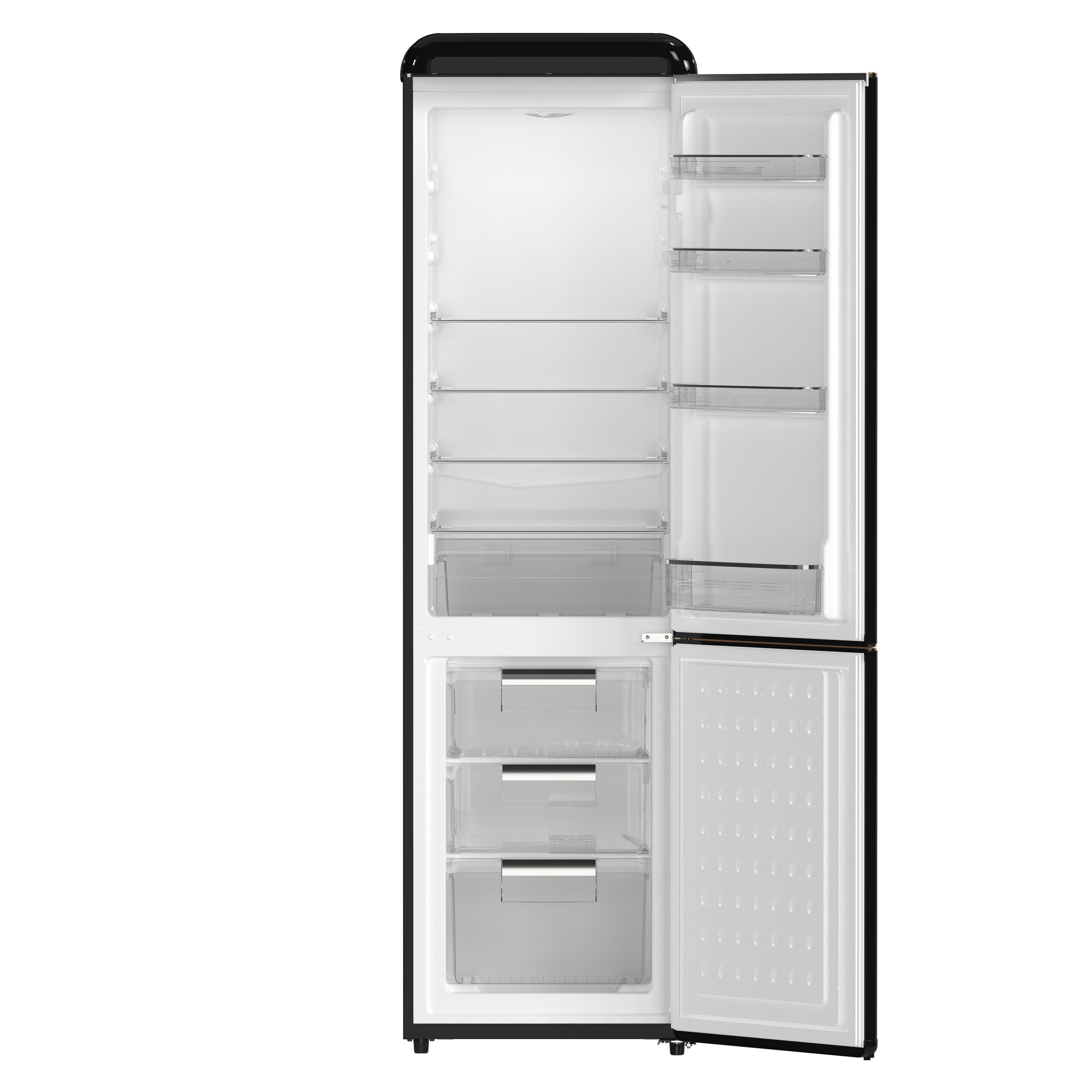 Forno Storico 22-Inch Retro bottom freezer Fridge in Black, 9 cu