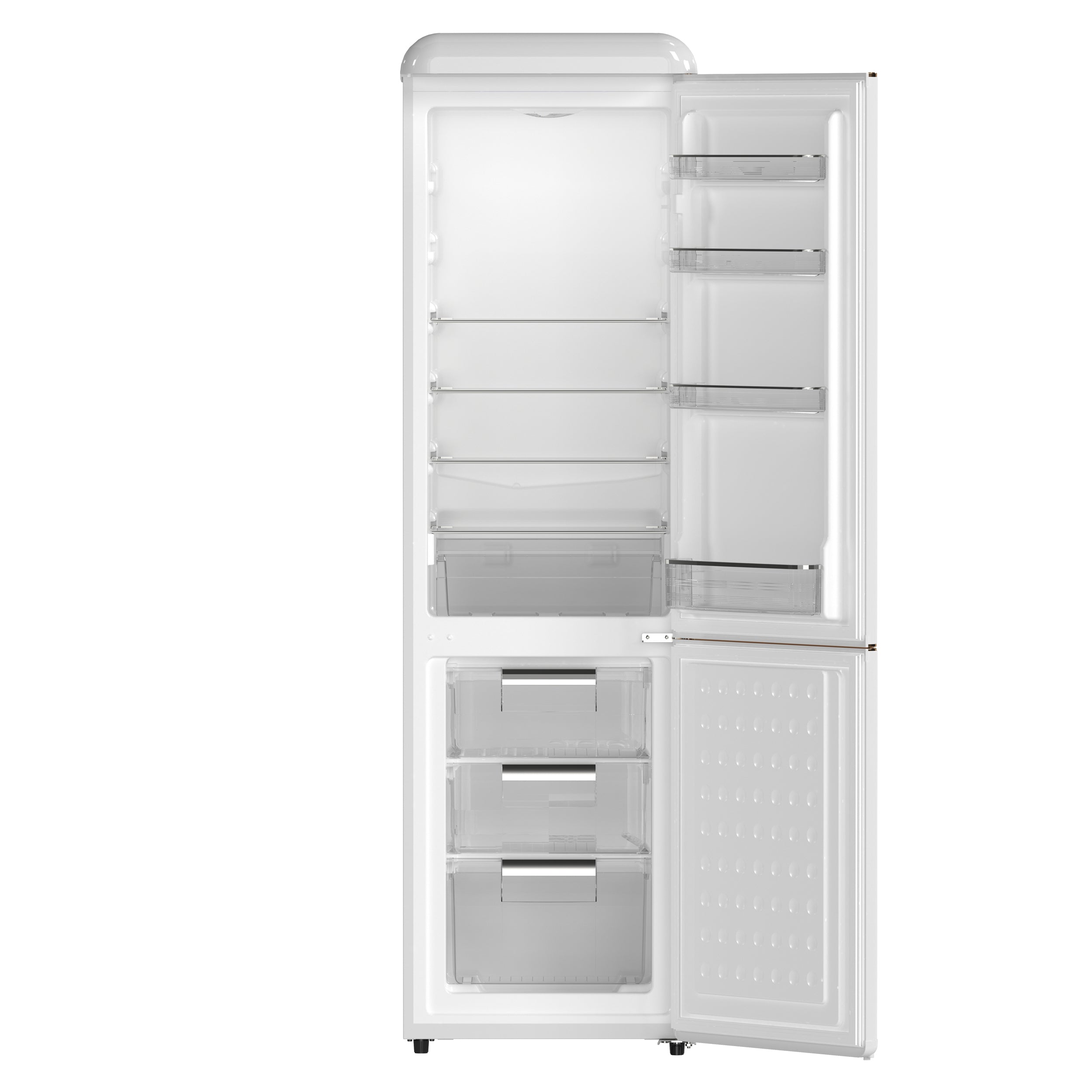 Forno Storico 22-Inch Retro bottom freezer Fridge in White, 9 cu