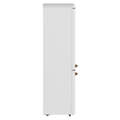 Forno Storico 22-Inch Retro bottom freezer Fridge in White, 9 cu.ft, copper-tone handle