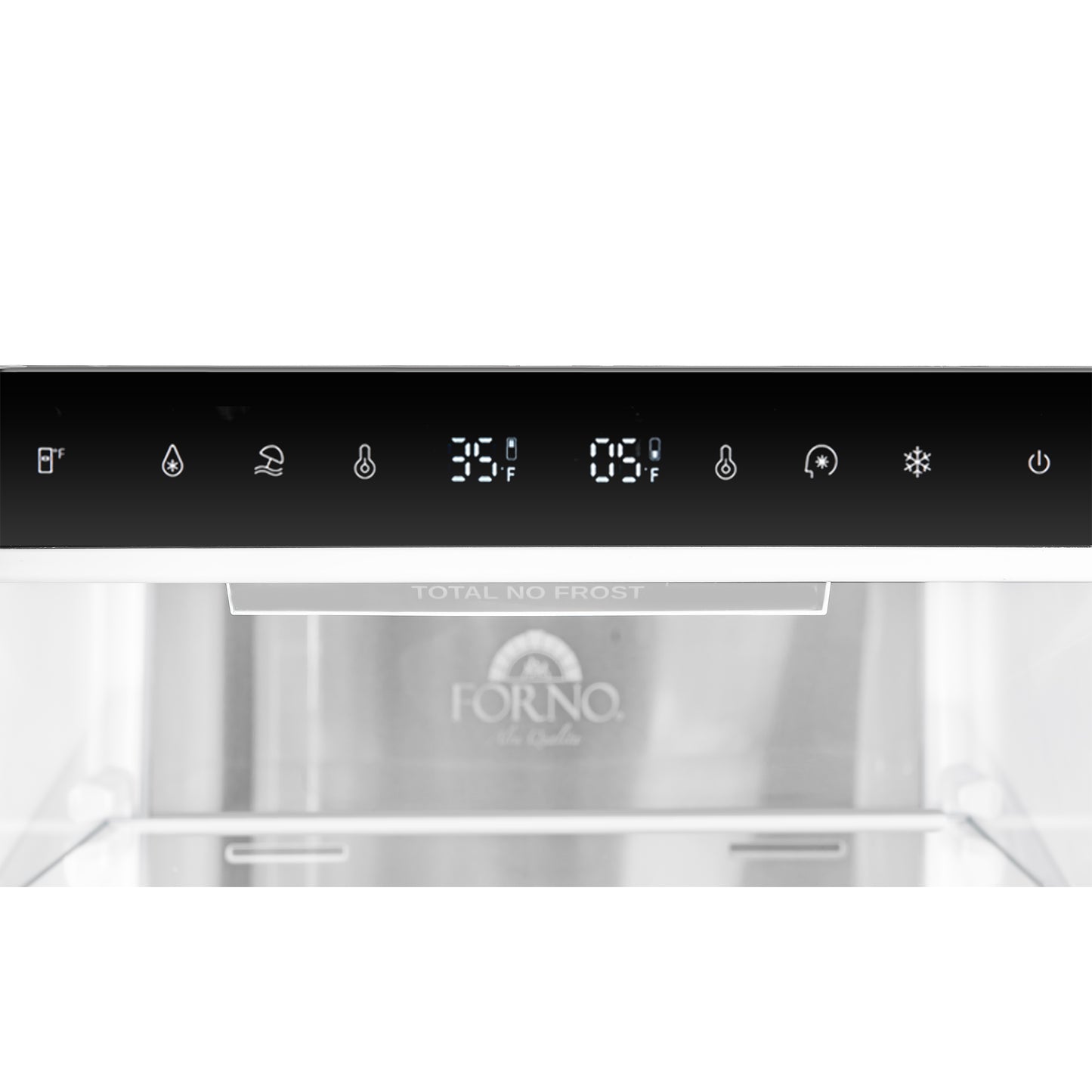 Custodia 24" Bottom Freezer, 10.3 cf., Left Swing, Ice Maker, Total No frost, Black, Antique Brass handles