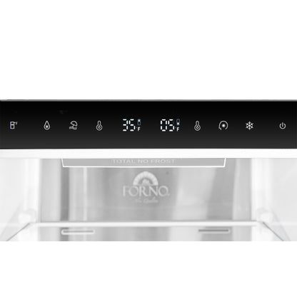 Custodia 24" Bottom Freezer, 10.3 cf., Left Swing, Ice Maker, Total No frost, Black, Antique Brass handles