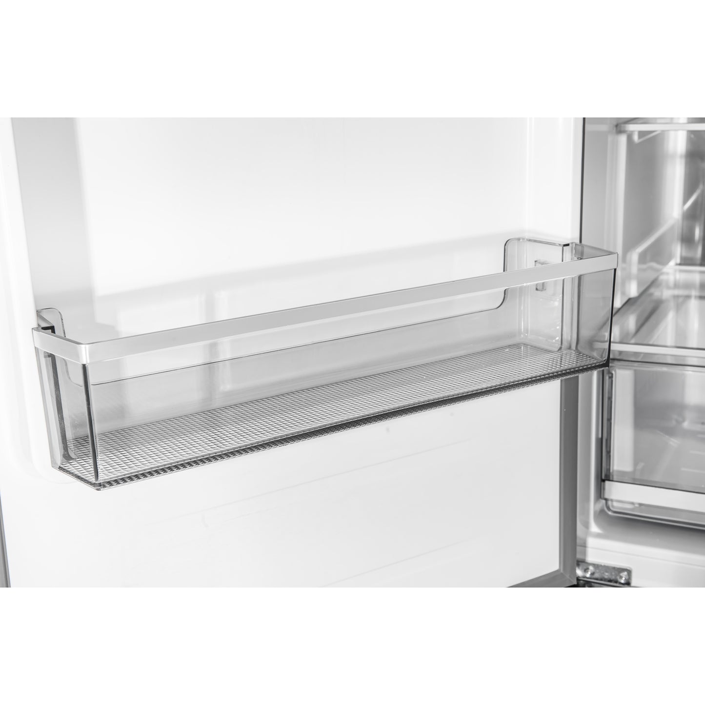 Custodia 24" Bottom Freezer, 10.3 cf., Left Swing, Ice Maker, Total No frost, Black, Antique Brass handles