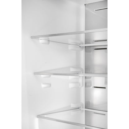 Custodia 24" Bottom Freezer, 10.3 cf., Left Swing, Ice Maker, Total No frost, Black, Antique Brass handles