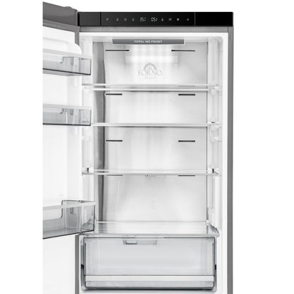 Custodia 24" Bottom Freezer, 10.3 cf., Left Swing, Ice Maker, Total No frost, Stainless Steel handles