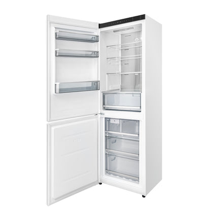 Custodia 24" Bottom Freezer, 10.3 cf., Left Swing, Ice Maker, Total No frost, White, Antique Brass handles
