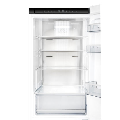 Custodia 24" Bottom Freezer, 10.3 cf., Right Swing, Total No frost, White, Antique Brass handles