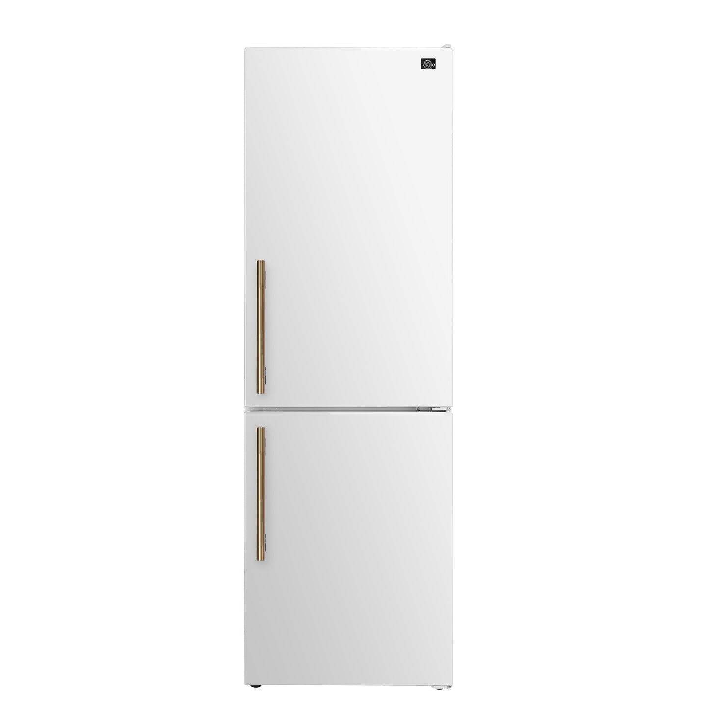 Custodia 24" Bottom Freezer, 10.3 cf., Right Swing, Total No frost, White, Antique Brass handles