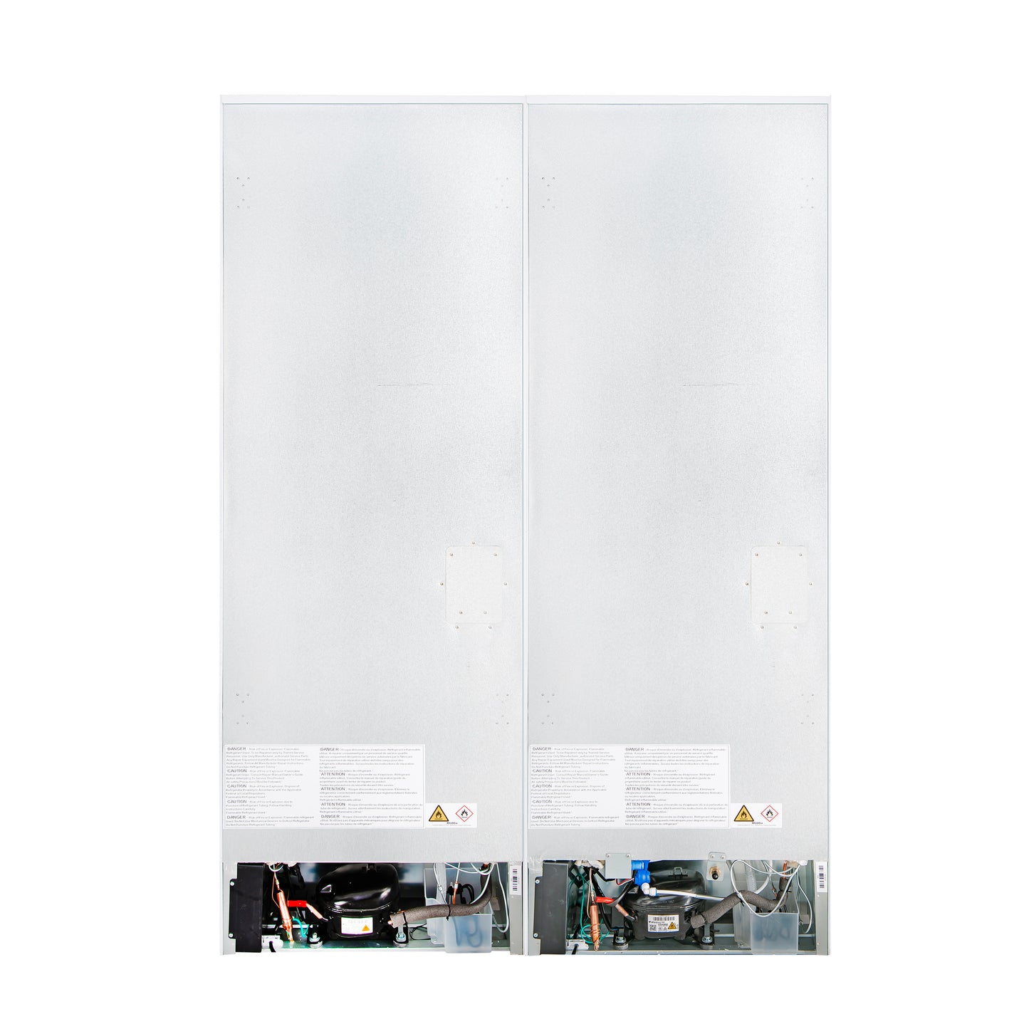 Custodia 48" Bottom Freezer combo, 20.6 cf., Ice Maker, Total No frost, White, Antique Brass handles