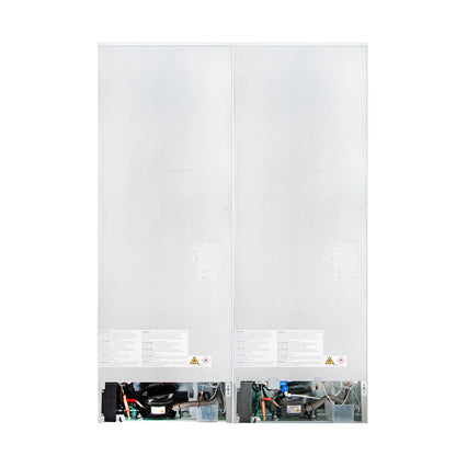 Custodia 48" Bottom Freezer combo, 20.6 cf., Ice Maker, Total No frost, White, Antique Brass handles