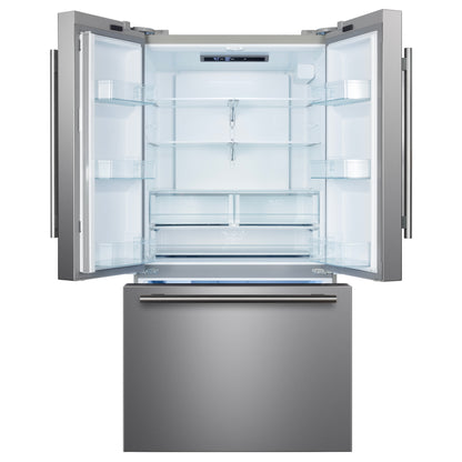 Refrigerador Forno Rivello de 36 pulgadas con puerta francesa en acero inoxidable, dispensador de agua interno, hielo filtrado, estantes ajustables, certificación Energy Star