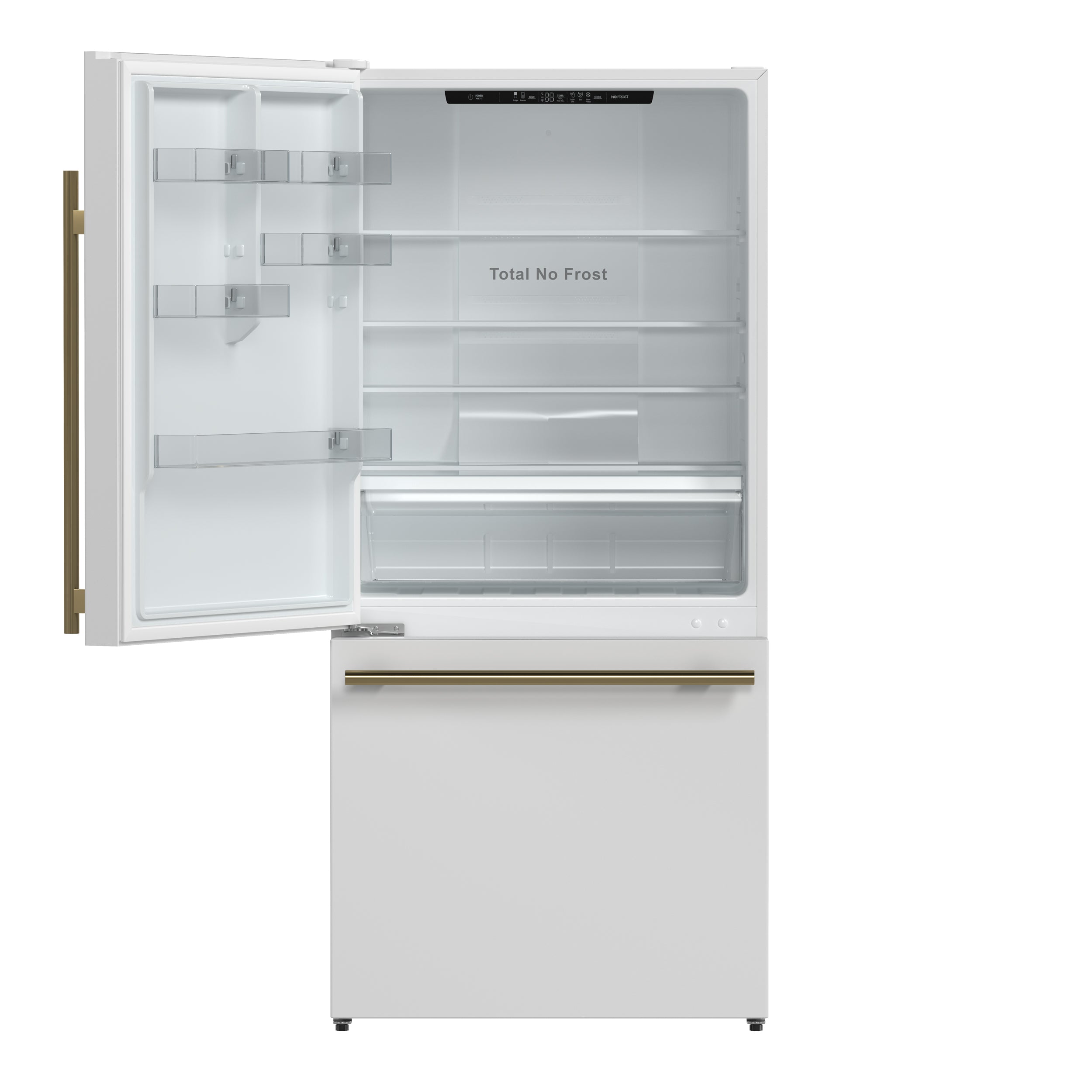 デラノミラロ Forno Milano Espresso 31-Inch White Bottom Freezer Refrigerator