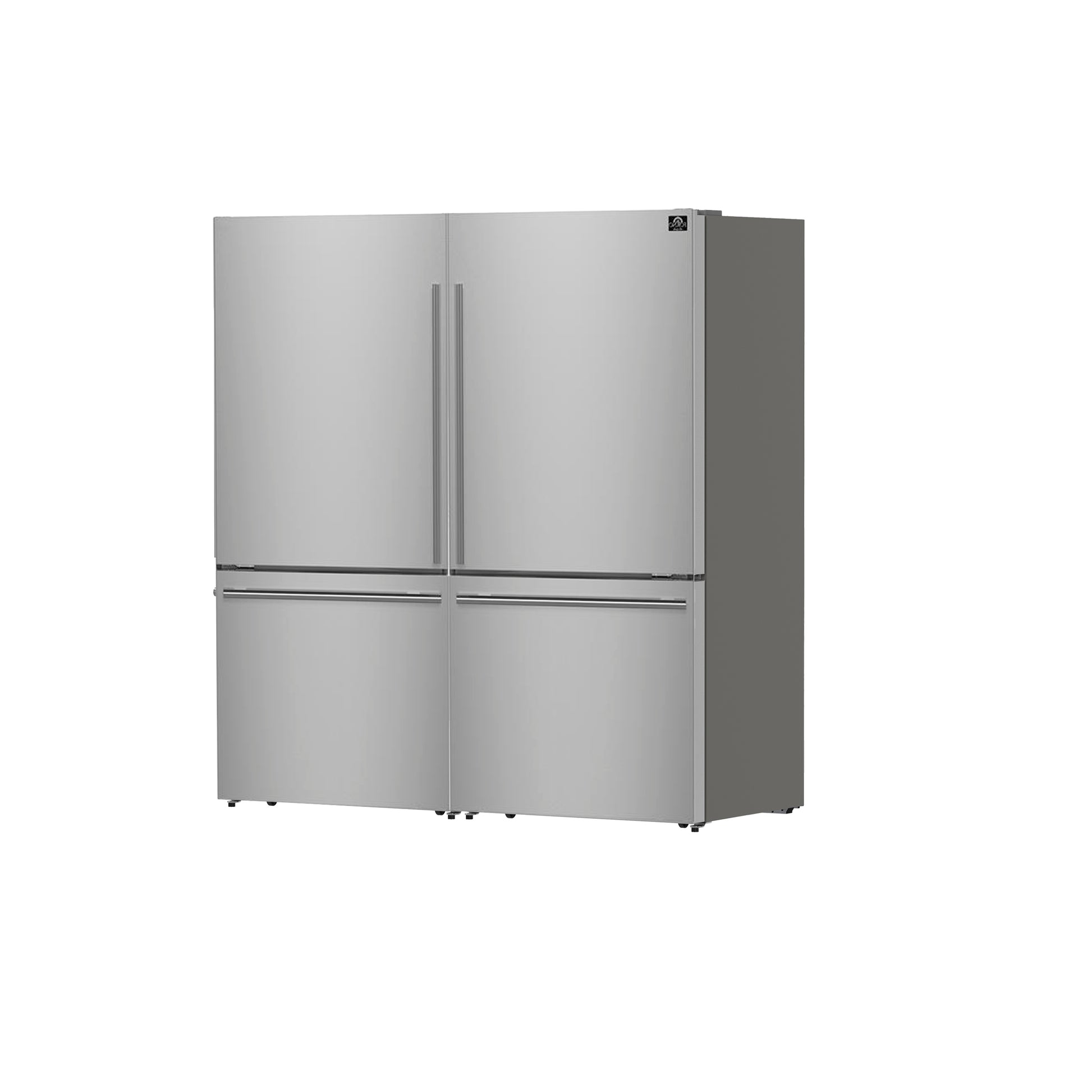 Forno Milano 2-Piece 62-Inch Freestanding Dual Bottom Freezer Refrigerator, Stainless Steel – 34.4 cu.ft, Touch Control, Ice Maker - Forno Appliances