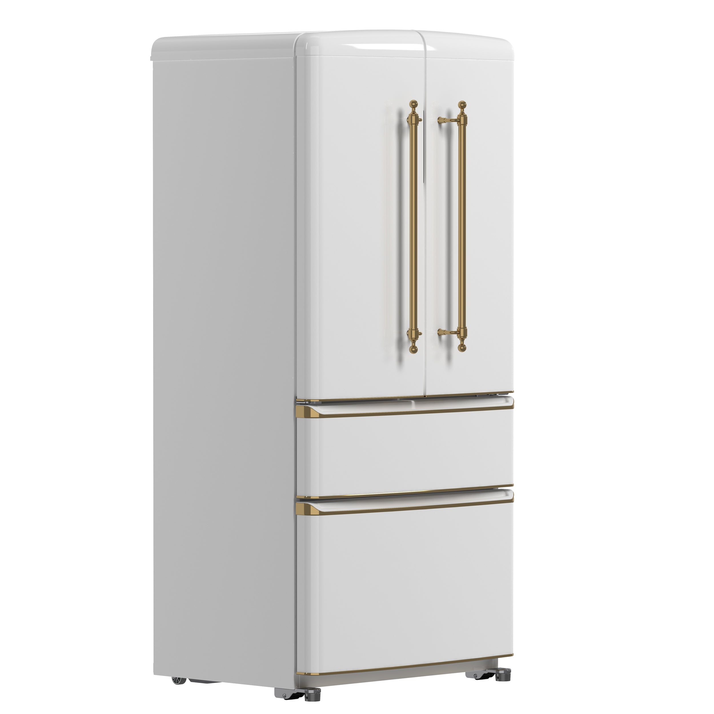 Forno Luigi 33-Inch French Door Refrigerator, 18 cu.ft, White