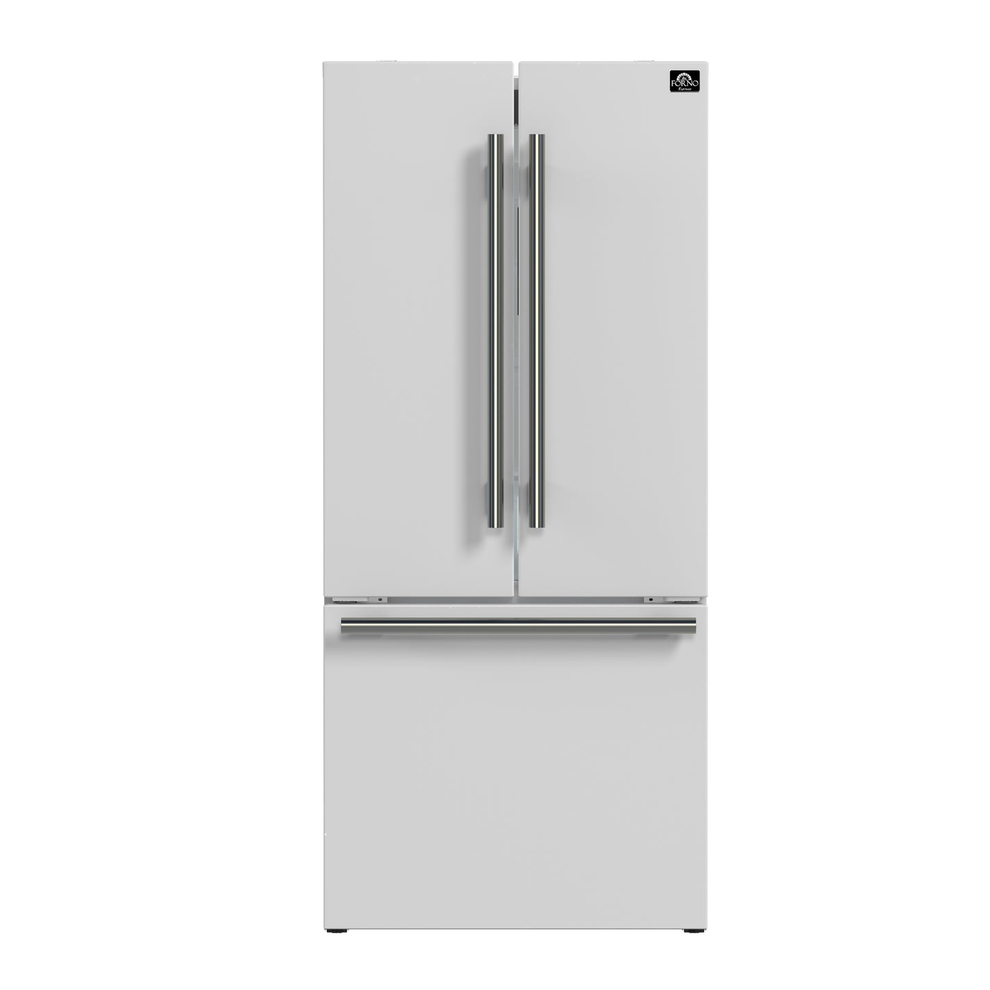 Refrigerador Forno Gallipoli Espresso blanco de 30 pulgadas con puerta francesa, congelador inferior, 17.5 pies cúbicos, sin escarcha, máquina de hielo