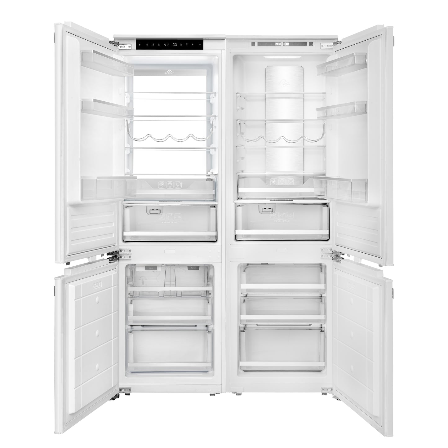 Rivestito 42 Inch Panel Ready Double Bottom Freezer, 16.9 cu. ft., Ice Maker, Total No Frost, Fast Cool & Fast Freeze - Forno Appliances