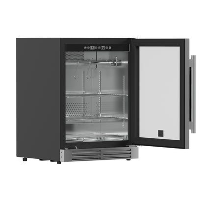 Gabinete de maduración en seco Forno Asciutto de 24 pulgadas, acero inoxidable 304, 4.41 pies cúbicos, iluminación LED, estantes ajustables