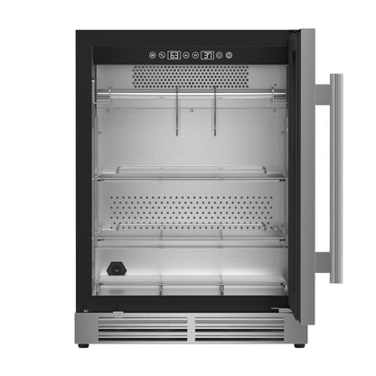 Gabinete de maduración en seco Forno Asciutto de 24 pulgadas, acero inoxidable 304, 4.41 pies cúbicos, iluminación LED, estantes ajustables