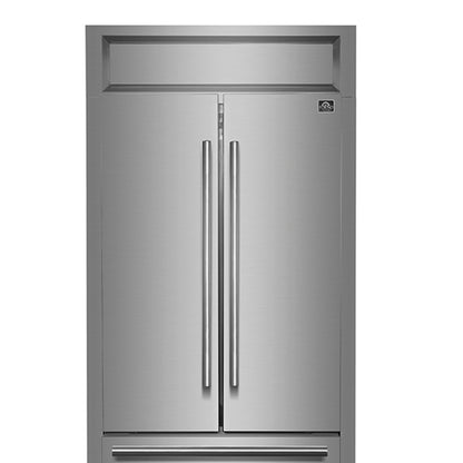 Réfrigérateur Forno Gallipoli à portes françaises de 30 pouces, 17,5 cu.ft Gril décoratif moderne de grande capacité, 86 cm de largeur, en acier inoxydable, technologie No Frost, écoénergétique