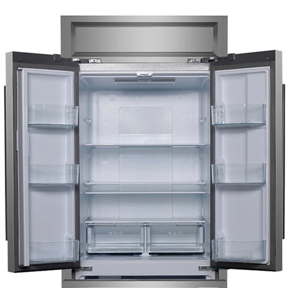 Réfrigérateur Forno Gallipoli à portes françaises de 30 pouces, 17,5 cu.ft Gril décoratif moderne de grande capacité, 86 cm de largeur, en acier inoxydable, technologie No Frost, écoénergétique