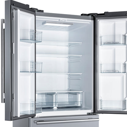 Réfrigérateur Forno Gallipoli à portes françaises de 30 pouces, 17,5 cu.ft Gril décoratif moderne de grande capacité, 86 cm de largeur, en acier inoxydable, technologie No Frost, écoénergétique