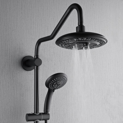 Forno Acqua AcquaSPA Retrofit Shower, Overhead Rainfall, 8 Inch Shower Head, Handheld Shower Head, Body Jets, 6 Way Diverter, Matte Black Finish, 2.5 GPM Flow Rate