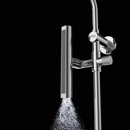 Forno Acqua AcquaFALL Shower, Brushed Nickel Finish, Overhead Rainfall Shower, Handheld Shower Head, Body Jets, 1.8 GPM Flow Rate
