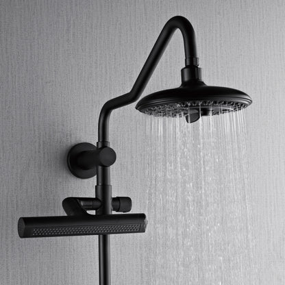 Forno Acqua AcquaFALL Shower, Matte Black Finish, Overhead Rainfall Shower, 7 Way Diverter, Handheld Shower Head, Body Jets, 2.5 GPM Flow Rate