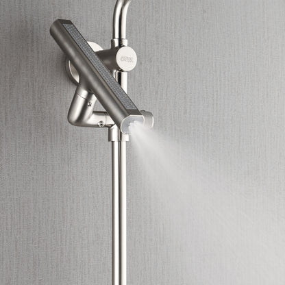 Forno Acqua AcquaFALL Shower, Brushed Nickel Finish, Overhead Rainfall Shower, 7 Way Diverter, Handheld Shower Head, Body Jets, 2.5 GPM Flow Rate