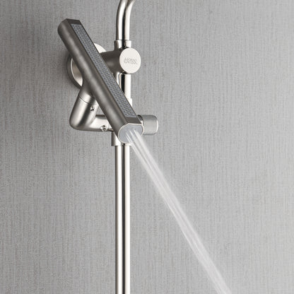 Forno Acqua AcquaFALL Shower, Brushed Nickel Finish, Overhead Rainfall Shower, 7 Way Diverter, Handheld Shower Head, Body Jets, 2.5 GPM Flow Rate