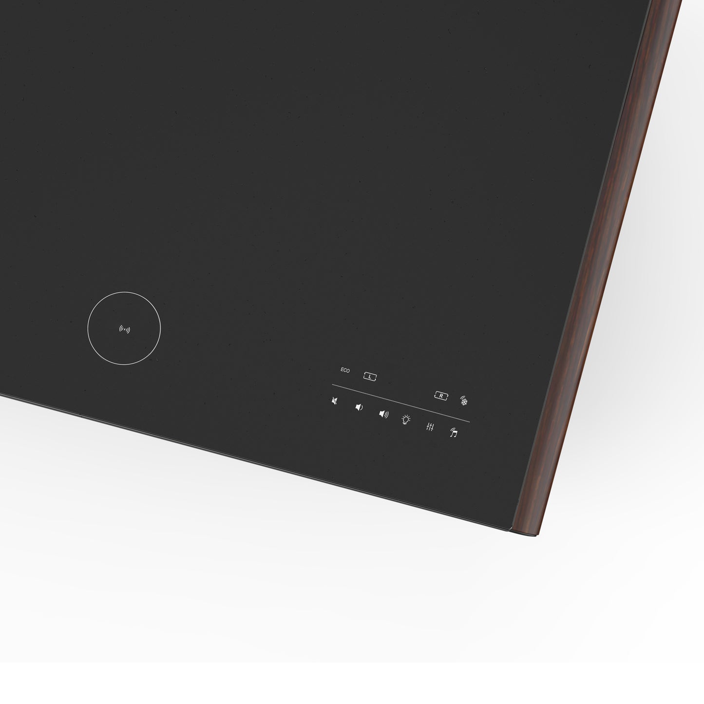 Table basse intelligente Forno Evoluto Tavolo de 51 pouces avec côtés en bois – Deux zones de refroidissement, station de charge sans fil et haut-parleurs Bluetooth intégrés