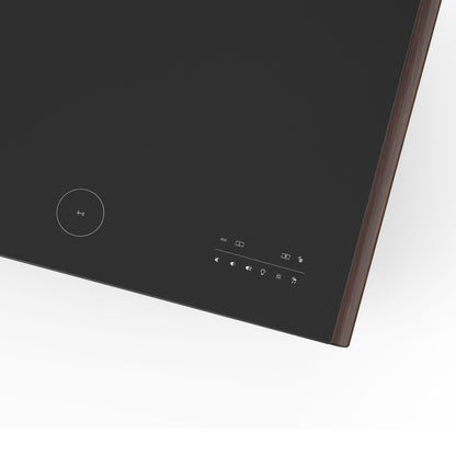 Table basse intelligente Forno Evoluto Tavolo de 51 pouces avec côtés en bois – Deux zones de refroidissement, station de charge sans fil et haut-parleurs Bluetooth intégrés