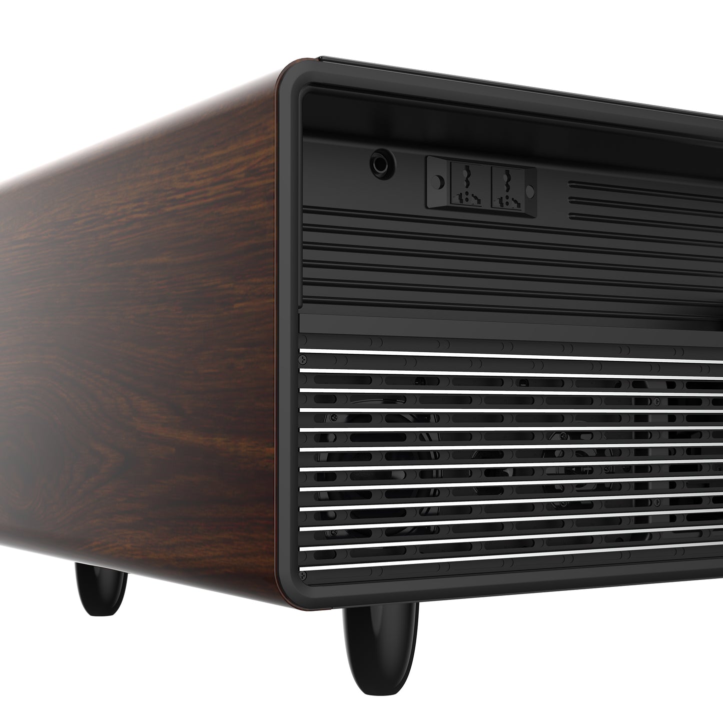 Table basse intelligente Forno Evoluto Tavolo de 51 pouces avec côtés en bois – Deux zones de refroidissement, station de charge sans fil et haut-parleurs Bluetooth intégrés