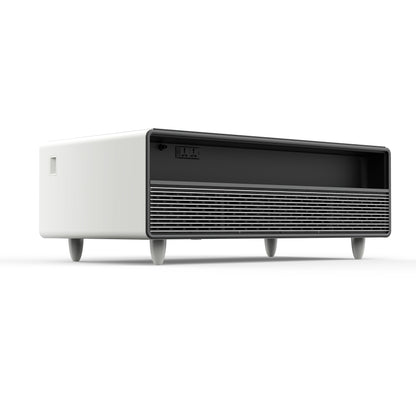 Table basse intelligente blanche Forno Evoluto Tavolo de 51 pouces – Deux tiroirs réfrigérés, audio Bluetooth 5.0, chargement sans fil et éclairage d'ambiance RVB